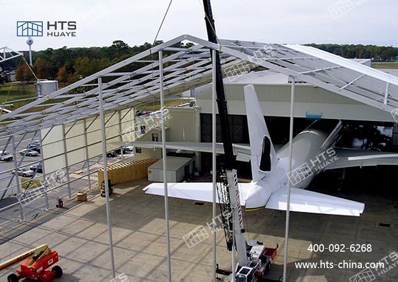 飞机机库篷房可按需搭建相宜规模的机库，，，，，预防空间闲置