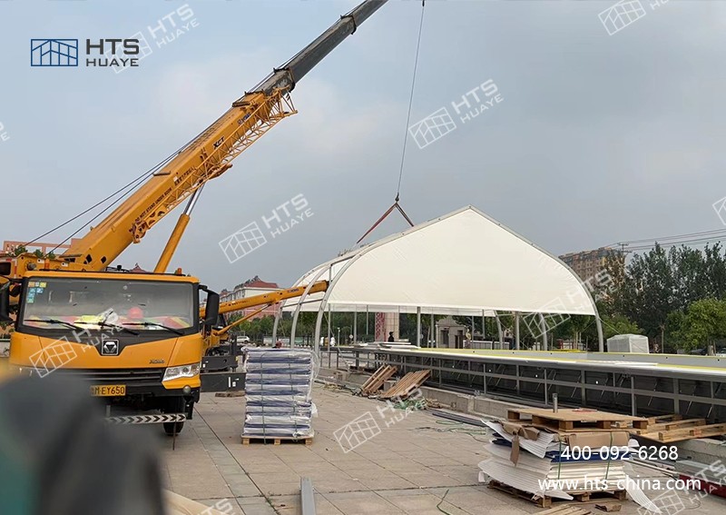 抖圈为du而生构筑科技：为高校打造专属桃子型游泳池篷房