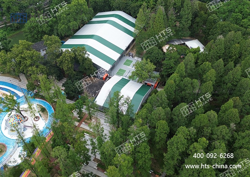 抖圈为du而生海特斯匹克球馆篷房实现周级交付，，，，，，，，施工周期缩短 70%